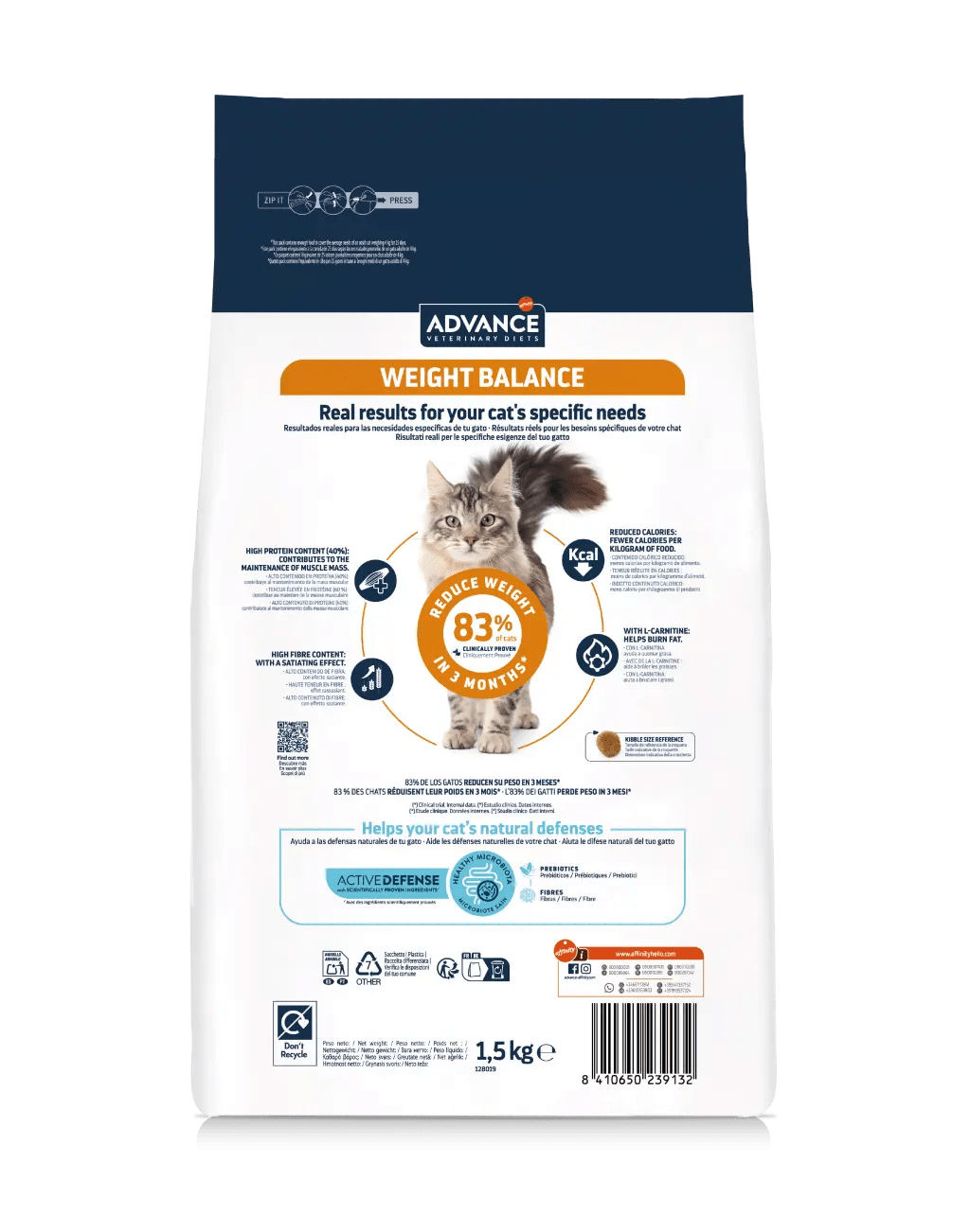 ADVANCE VETERINARY DIETS CAT - WEIGHT BALANCE 1.5KG - Imagen 2