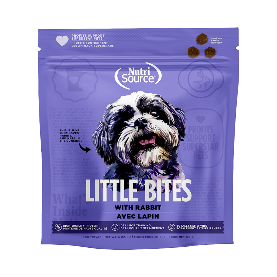NUTRISOURCE LITTLE BITES WITH RABBIT TREAT DOG 6 ONZ