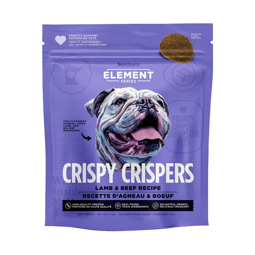 NUTRISOURCE ELEMENT CRISPY CRISPERS LAMB & BEEF TREAT DOG 4 ONZ