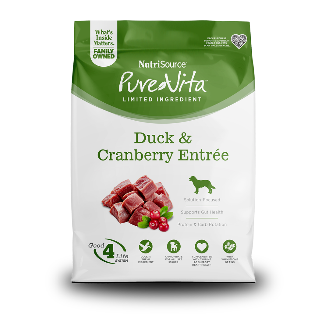 NUTRISOURCE PURE VITA DUCK & CRANBERRY DOG