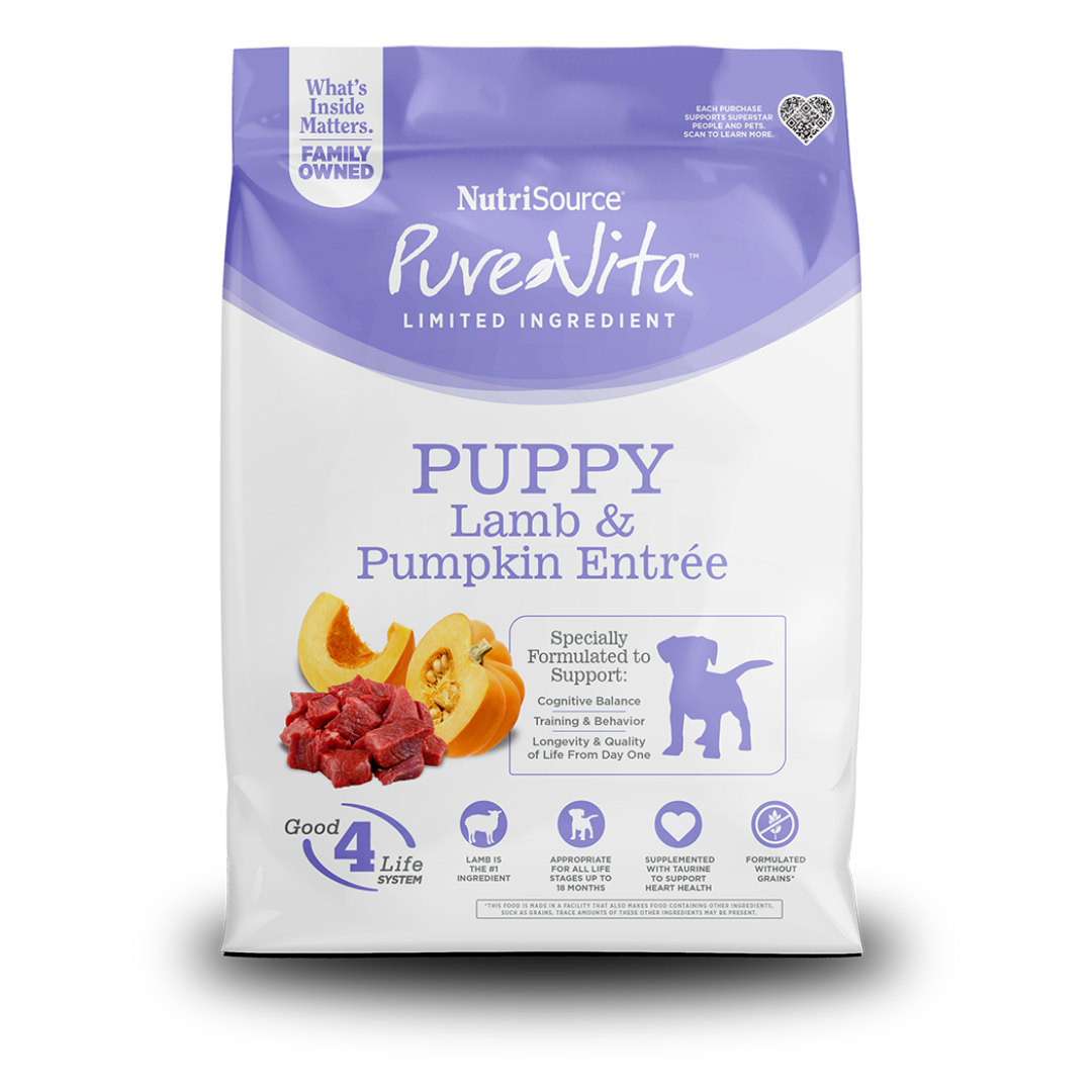 NUTRISOURCE PURE VITA PUPPY LAMB & PUMPKIN GRAIN FREE DOG
